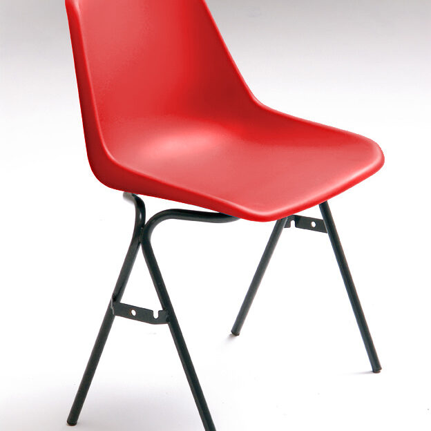 SEDIA con scocca in PVC, tinta Rosso