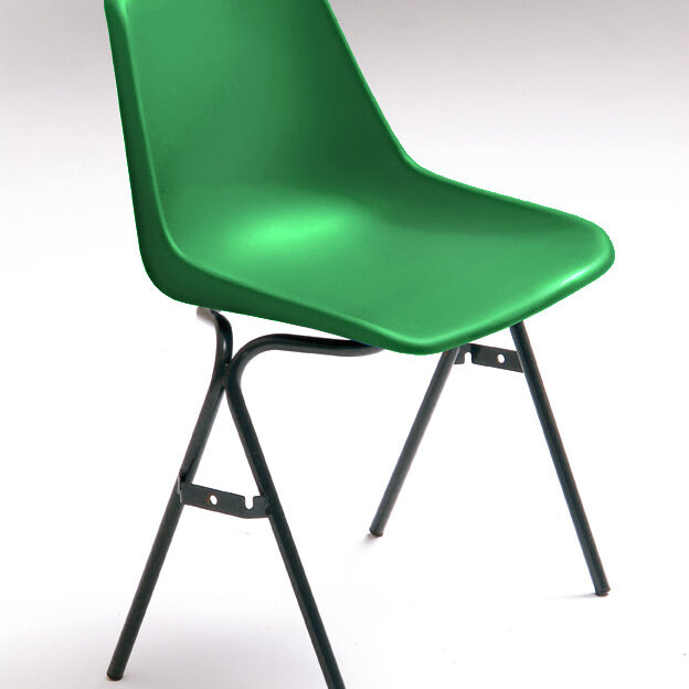 SEDIA con scocca in PVC, tinta Verde